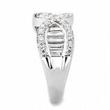 Alamode Rhodium Brass Ring with AAA Grade CZ in Clear - Alamode - Flyclothing LLC