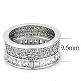Alamode Rhodium Stainless Steel Ring with AAA Grade CZ in Clear - Alamode - Flyclothing LLC