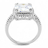 Alamode Rhodium Brass Ring with AAA Grade CZ in Clear - Alamode - Flyclothing LLC