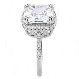 Alamode Rhodium Brass Ring with AAA Grade CZ in Clear - Alamode - Flyclothing LLC