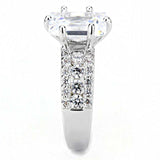 Alamode Rhodium Brass Ring with AAA Grade CZ in Clear - Alamode - Flyclothing LLC