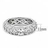 Alamode Rhodium Brass Ring with AAA Grade CZ in Clear - Alamode - Flyclothing LLC