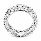 Alamode Rhodium Brass Ring with AAA Grade CZ in Clear - Alamode - Flyclothing LLC