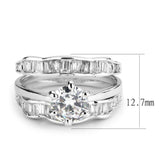 Alamode Rhodium Brass Ring with AAA Grade CZ in Clear - Alamode - Flyclothing LLC
