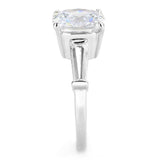Alamode Rhodium Brass Ring with AAA Grade CZ in Clear - Alamode - Flyclothing LLC