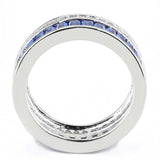 Alamode Rhodium Brass Ring with Synthetic Spinel in London Blue - Alamode - Flyclothing LLC