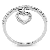 Alamode Rhodium Brass Ring with AAA Grade CZ in Clear - Alamode - Flyclothing LLC