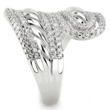 Alamode Rhodium Brass Ring with AAA Grade CZ in Clear - Alamode - Flyclothing LLC