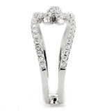 Alamode Rhodium Brass Ring with AAA Grade CZ in Clear - Alamode - Flyclothing LLC
