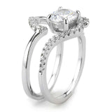 Alamode Rhodium Brass Ring with AAA Grade CZ in Clear - Alamode - Flyclothing LLC