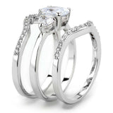 Alamode Rhodium Brass Ring with AAA Grade CZ in Clear - Alamode - Flyclothing LLC