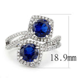 Alamode Rhodium Brass Ring with AAA Grade CZ in London Blue - Alamode - Flyclothing LLC