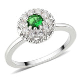 Alamode Rhodium Brass Ring with Synthetic in Emerald - Alamode - Flyclothing LLC