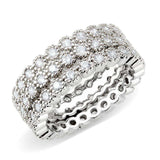 Alamode Rhodium Brass Ring with AAA Grade CZ in Clear - Alamode - Flyclothing LLC
