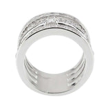 Alamode Rhodium Brass Ring with AAA Grade CZ in Clear - Alamode - Flyclothing LLC