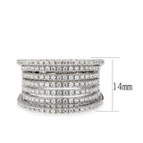 Alamode Rhodium Brass Ring with AAA Grade CZ in Clear - Alamode - Flyclothing LLC