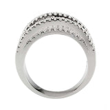 Alamode Rhodium Brass Ring with AAA Grade CZ in Clear - Alamode - Flyclothing LLC