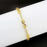 Alamode Flash Gold Brass Bracelet with AAA Grade CZ in Clear - Alamode - Flyclothing LLC