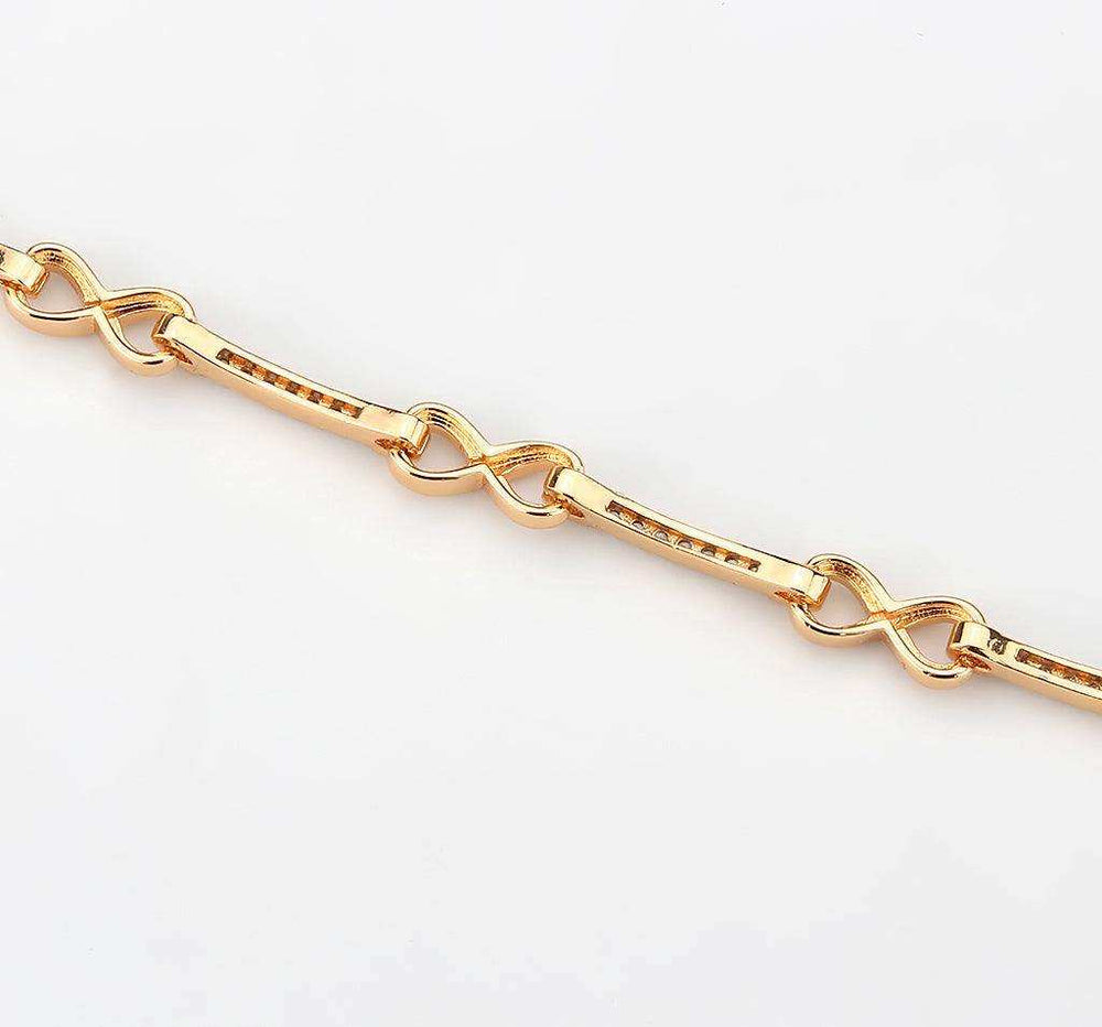 Alamode Flash Rose Gold Brass Bracelet with AAA Grade CZ in Clear - Alamode - Flyclothing LLC