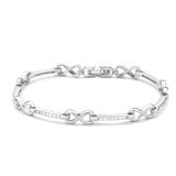 Alamode Rhodium Brass Bracelet with AAA Grade CZ in Clear - Alamode - Flyclothing LLC