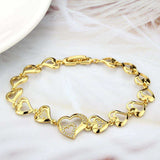 Alamode Flash Gold Brass Bracelet with AAA Grade CZ in Clear - Alamode - Flyclothing LLC