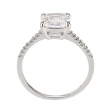 Alamode Rhodium Brass Ring with AAA Grade CZ in Clear - Alamode - Flyclothing LLC