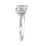Alamode Rhodium Brass Ring with AAA Grade CZ in Clear - Alamode - Flyclothing LLC
