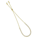 Alamode Gold Brass Bracelet with AAA Grade CZ in Clear - Alamode - Flyclothing LLC