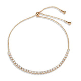 Alamode Rose Gold Brass Bracelet with AAA Grade CZ in Clear - Alamode - Flyclothing LLC