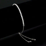 Alamode Rhodium Brass Bracelet with AAA Grade CZ in Clear - Alamode - Flyclothing LLC
