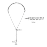 Alamode Rhodium Brass Bracelet with AAA Grade CZ in Clear - Alamode - Flyclothing LLC