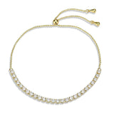 Alamode Gold Brass Bracelet with AAA Grade CZ in Clear - Alamode - Flyclothing LLC