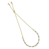 Alamode Gold Brass Bracelet with AAA Grade CZ in Clear - Alamode - Flyclothing LLC