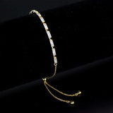 Alamode Gold Brass Bracelet with AAA Grade CZ in Clear - Alamode - Flyclothing LLC