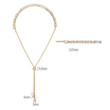 Alamode Rose Gold Brass Bracelet with AAA Grade CZ in Clear - Alamode - Flyclothing LLC