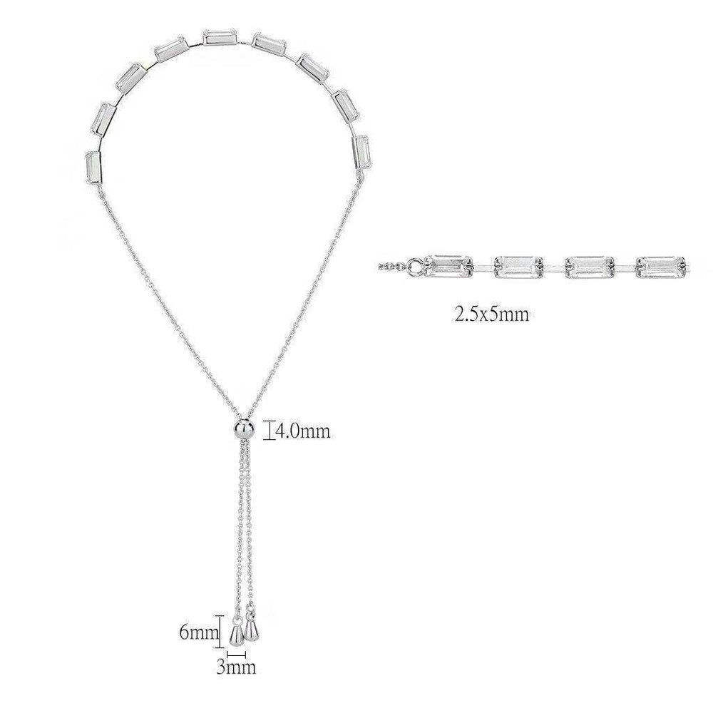 Alamode Rhodium Brass Bracelet with AAA Grade CZ in Clear - Alamode - Flyclothing LLC