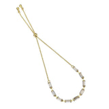 Alamode Gold Brass Bracelet with AAA Grade CZ in Clear - Alamode - Flyclothing LLC