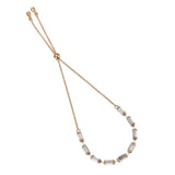 Alamode Rose Gold Brass Bracelet with AAA Grade CZ in Clear - Alamode - Flyclothing LLC