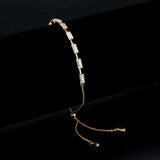 Alamode Rose Gold Brass Bracelet with AAA Grade CZ in Clear - Alamode - Flyclothing LLC