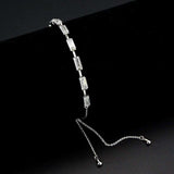 Alamode Rhodium Brass Bracelet with AAA Grade CZ in Clear - Alamode - Flyclothing LLC