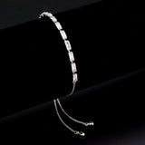 Alamode Rhodium Brass Bracelet with AAA Grade CZ in Clear - Alamode - Flyclothing LLC