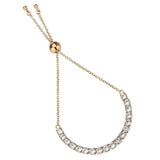 Alamode Rose Gold Brass Bracelet with AAA Grade CZ in Clear - Alamode - Flyclothing LLC