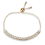 Alamode Rose Gold Brass Bracelet with AAA Grade CZ in Clear - Alamode - Flyclothing LLC