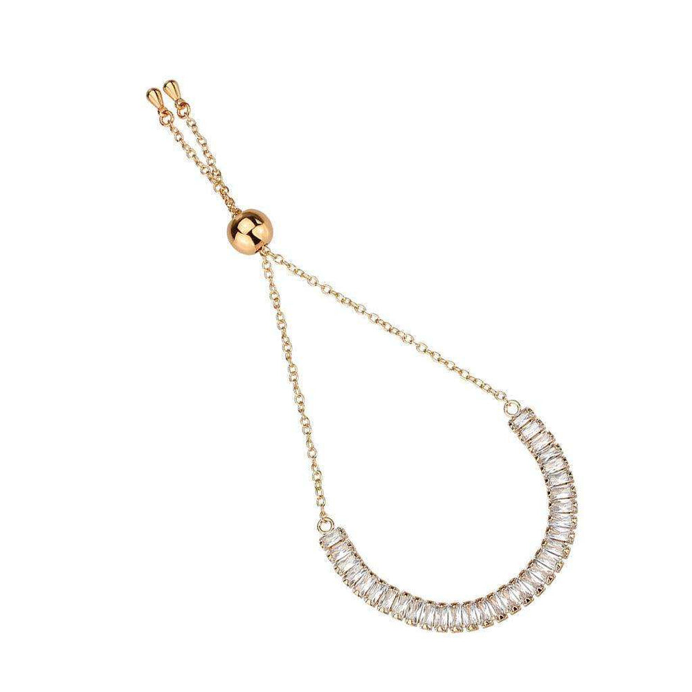 Alamode Rose Gold Brass Bracelet with AAA Grade CZ in Clear - Alamode - Flyclothing LLC