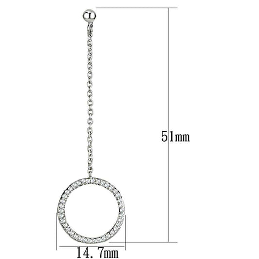 Alamode Rhodium Brass Earrings with AAA Grade CZ in Clear - Alamode - Flyclothing LLC