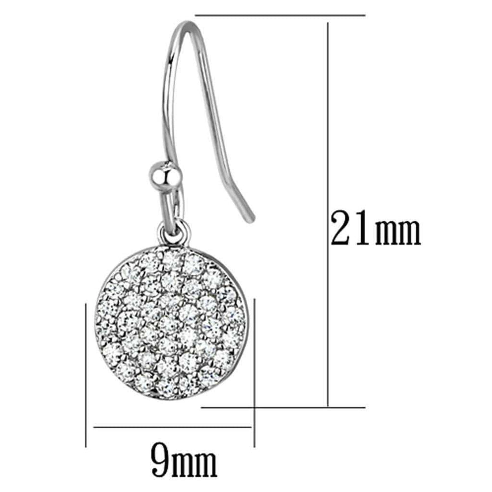 Alamode Rhodium Brass Earrings with AAA Grade CZ in Clear - Alamode - Flyclothing LLC