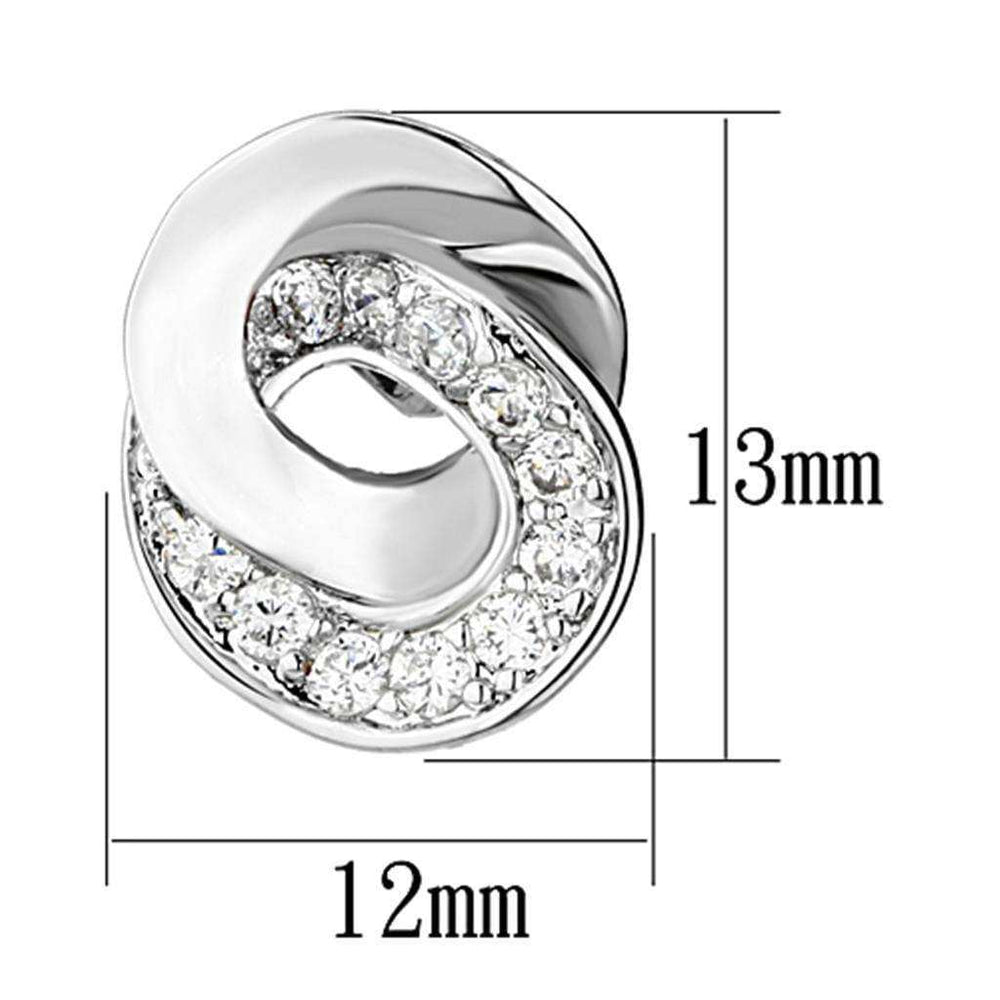 Alamode Rhodium Brass Earrings with AAA Grade CZ in Clear - Alamode - Flyclothing LLC