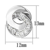 Alamode Rhodium Brass Earrings with AAA Grade CZ in Clear - Alamode - Flyclothing LLC