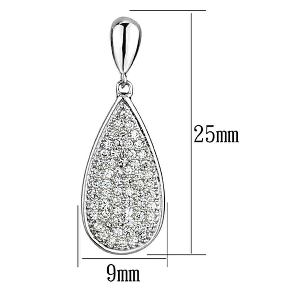 Alamode Rhodium Brass Earrings with AAA Grade CZ in Clear - Alamode - Flyclothing LLC