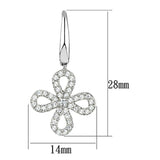 Alamode Rhodium Brass Earrings with AAA Grade CZ in Clear - Alamode - Flyclothing LLC